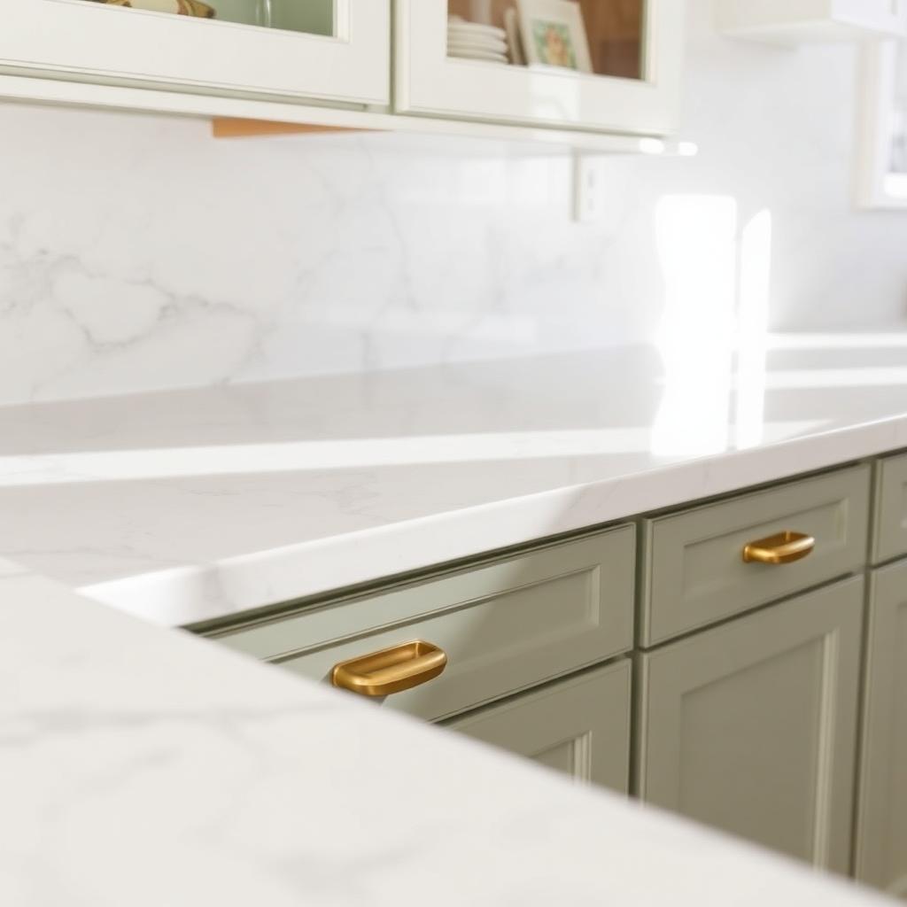White marble countertop