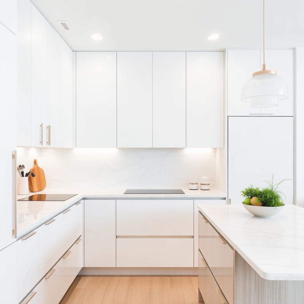 All white minimalist kitchen