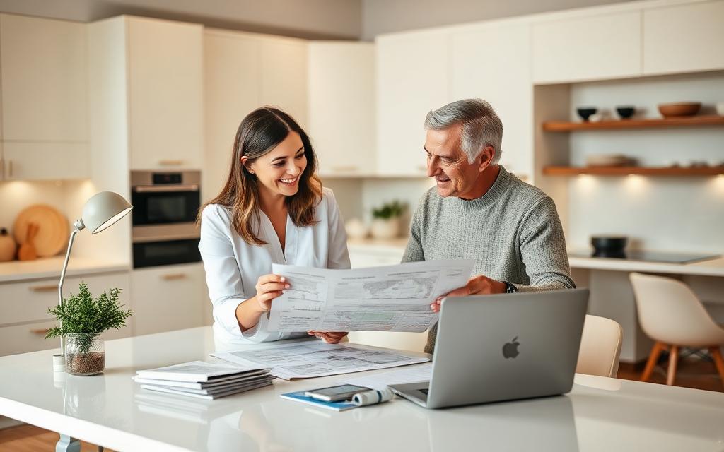 Designer consulting with a homeowner